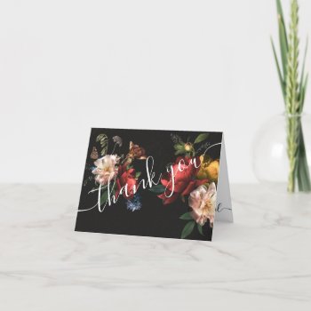 Rembrandt Floral Dark And Moody Thank You Note by McBooboo at Zazzle