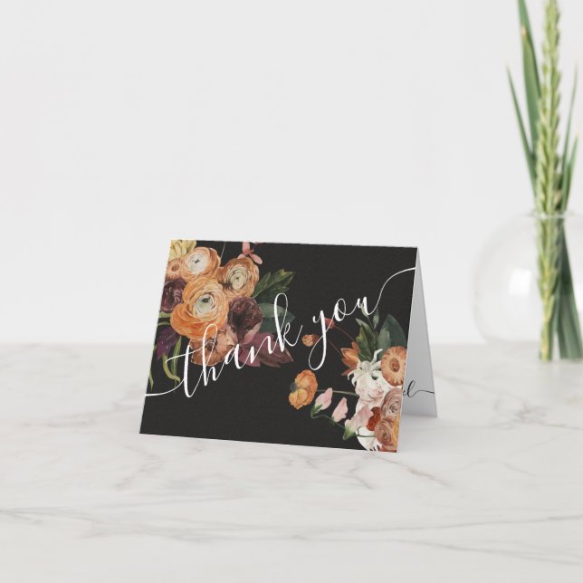 Rembrandt Floral Dark and Moody thank you note (Front)