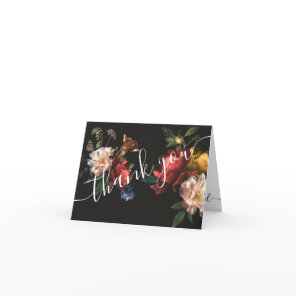 Rembrandt Floral Dark and Moody thank you note Card