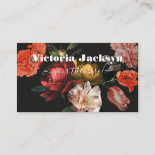 Rembrandt Floral Dark & Moody Business Card