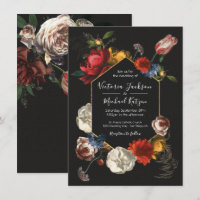 Rembrandt Floral Dark & Moody Wedding Invitation