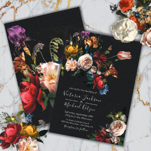 Rembrandt Floral Dark & Moody Wedding Invitation
