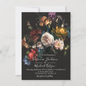 Rembrandt Floral Dark & Moody Wedding Invitation (Front)