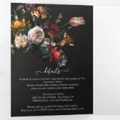 Rembrandt Floral Dark & Moody Wedding Tri-Fold Invitation (Inside First)