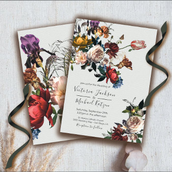 Rembrandt Floral Light & Airy Wedding Invitation by McBooboo at Zazzle