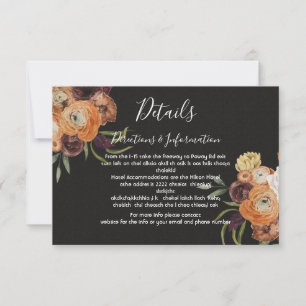 Rembrandt Floral Wedding Details and info card