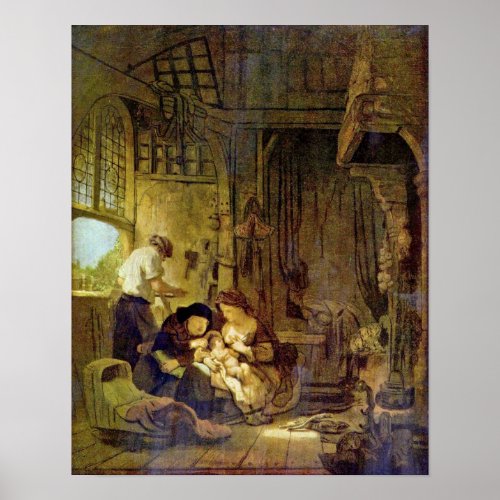 Rembrandt Harmenszoon van Rijn _ Holy Family Poster