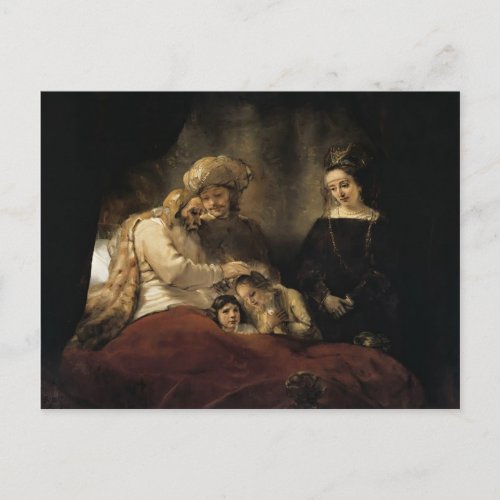 Rembrandt Jacob Blessing the Children of Joseph Postcard