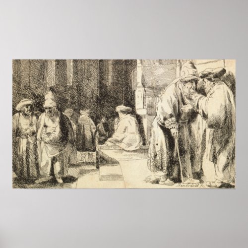 Rembrandt _ Jews In Synagogue Poster