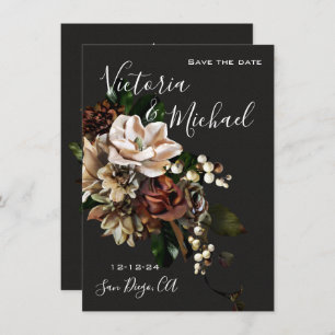 Rembrandt Magnolia Save the Date Wedding Invitation