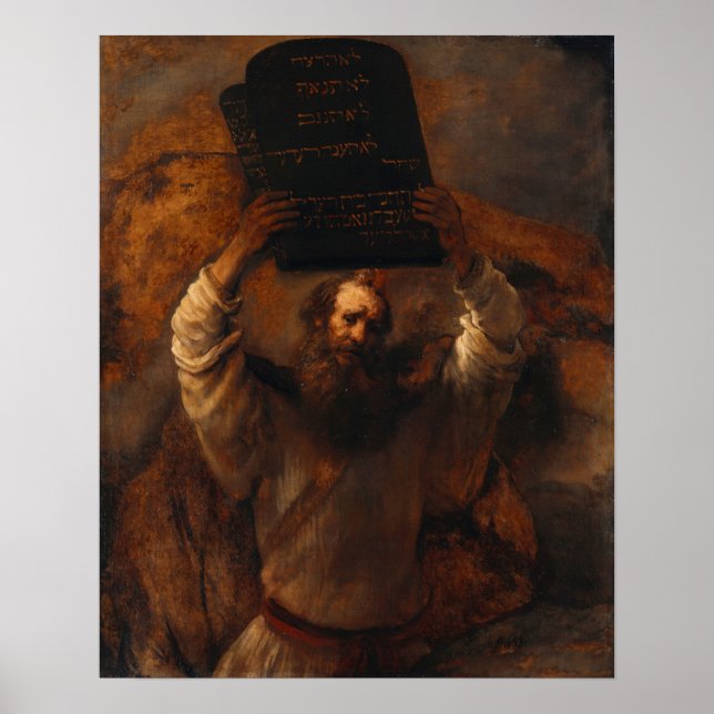 Rembrandt - Moses With Ten Commandments Poster (Front)