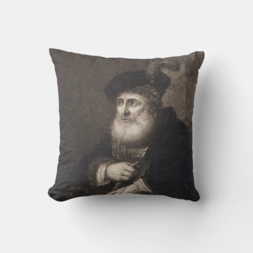 Rembrandt Portrait of a Rabbi Throw Pillow