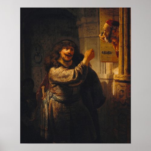 Rembrandt _ Samson Threatened His Father_In_Law Poster