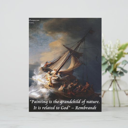 Rembrandt Sea Of Galilee & Nature Quote (Standing Front)