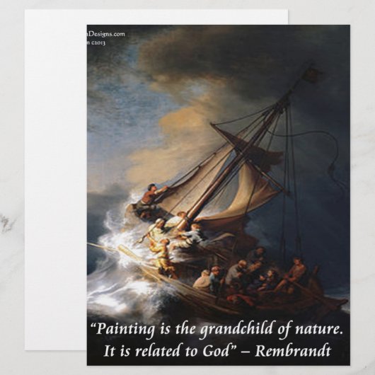 Rembrandt Sea Of Galilee & Nature Quote (Front/Back)