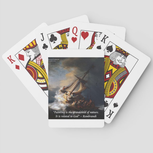 Rembrandt Sea Of Galilee & Nature Quote Poker Cards (Back)