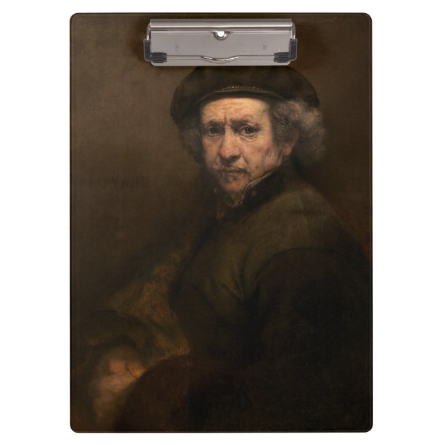 Rembrandt Self Portrait: Dutch Golden Age Painter Clipboard (Front)