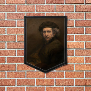Rembrandt Self Portrait: Dutch Golden Age Painter Pennant