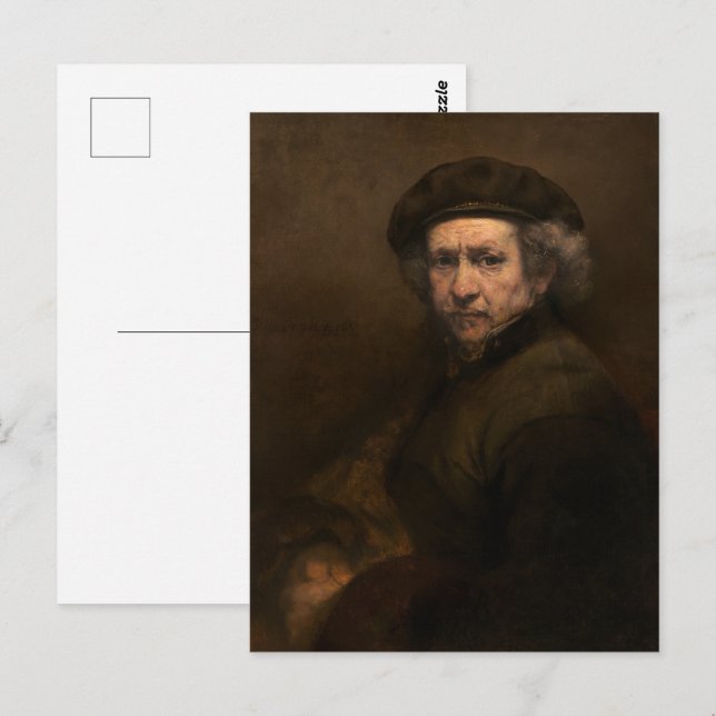 Rembrandt Self Portrait: Dutch Golden Age Painter Postcard (Front/Back)