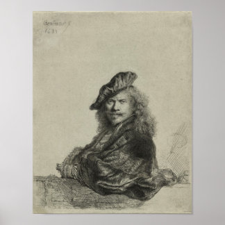 Rembrandt Self Portrait Sketch Poster