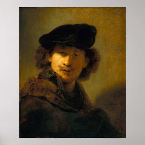 Rembrandt _ Self_Portrait With Velvet Beret Poster