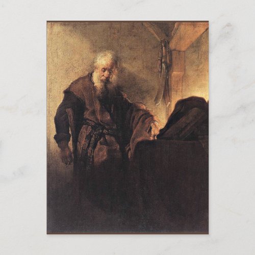 Rembrandt _ St Paul at his Writing Desk Postcard