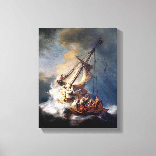 Rembrandt Storm on Lake of Galilee Canvas Print (Front)