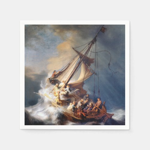Rembrandt Storm on Lake of Galilee Napkins