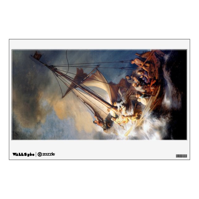 Rembrandt Storm on Lake of Galilee Wall Decal (Front)