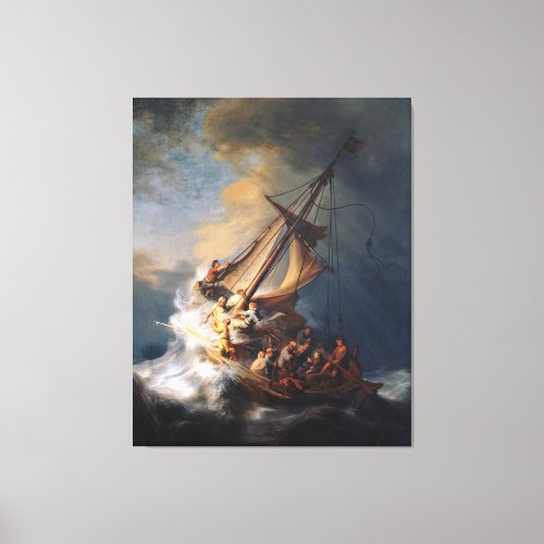 Rembrandt Storm Sea of Galilee Painting Canvas Print