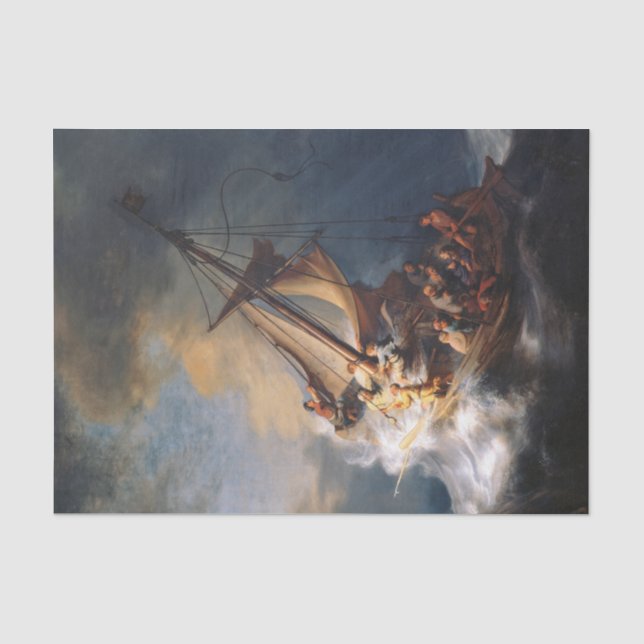 Rembrandt Storm Sea of Galilee Painting Tissue Paper (Front)
