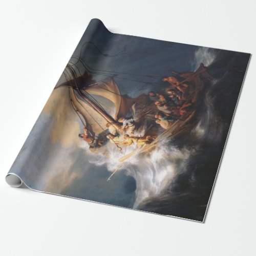 Rembrandt Storm Sea of Galilee Painting Wrapping Paper