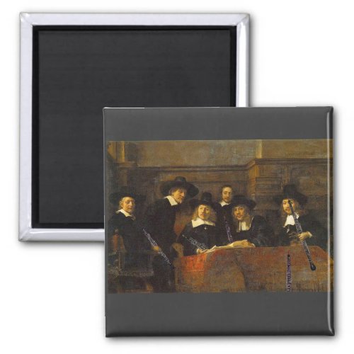 Rembrandt Syndics of the Clothmakers with Oboes Magnet