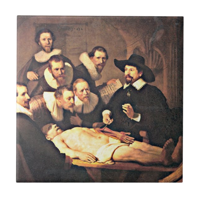 Rembrandt: The Anatomy Lesson of Dr. Nicolaes Tulp Ceramic Tile (Front)
