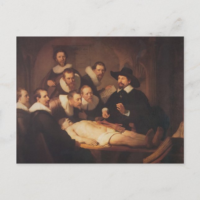 Rembrandt- The Anatomy Lesson of Dr. Nicolaes Tulp Postcard (Front)
