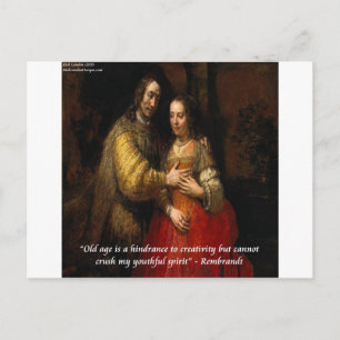Rembrandt "The Jewish Bride" & Famous Quote Postcard
