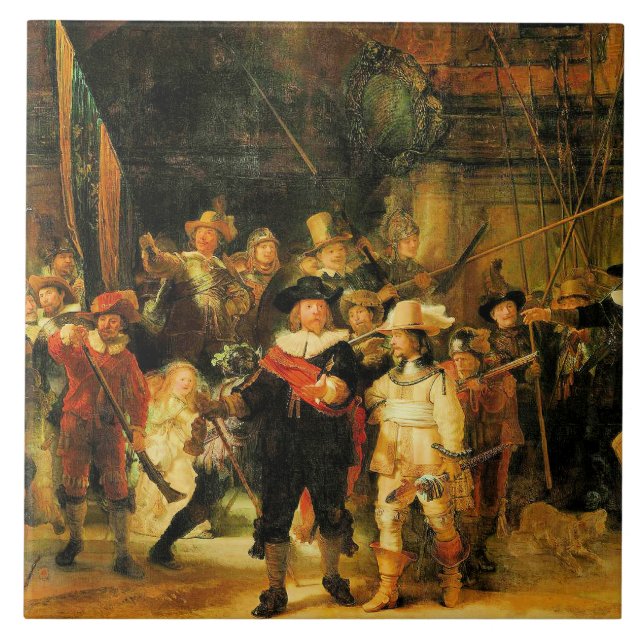 Rembrandt - The Night Watch  Ceramic Tile (Front)