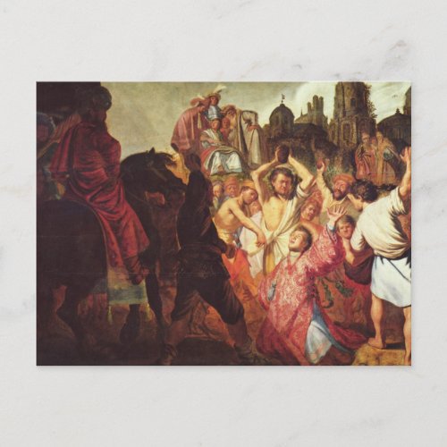 Rembrandt _ The Stoning of St Stephen Postcard