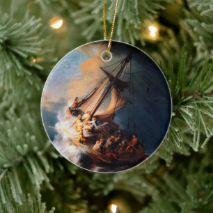 Rembrandt - The Storm of the Sea of Galilee Ceramic Ornament