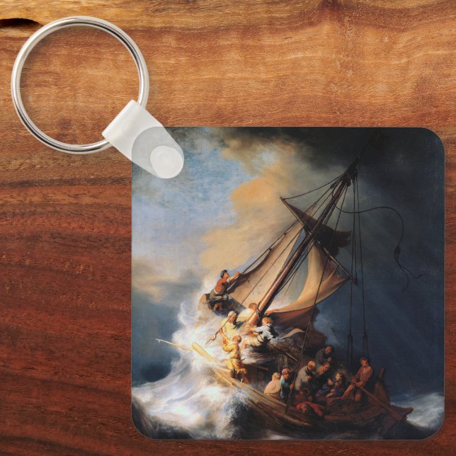 Rembrandt - The Storm of the Sea of Galilee Keychain (Front)