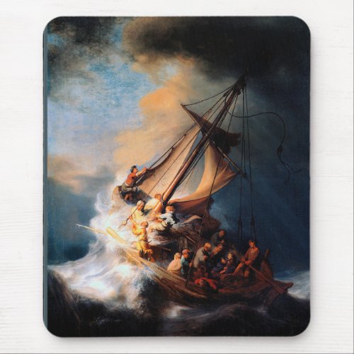 Rembrandt _ The Storm of the Sea of Galilee Mouse Pad