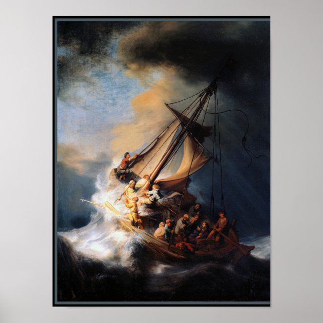 Rembrandt - The Storm of the Sea of Galilee Poster (Front)