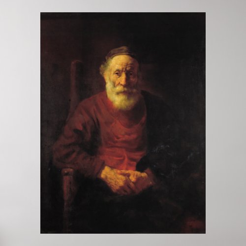 Rembrandt Van Rijn An Old Man in Red Poster