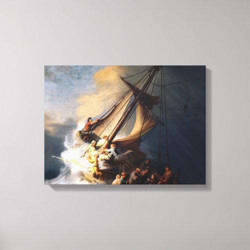 Rembrandt Van Rijn Christ In The Storm Sea Galilee Canvas Print