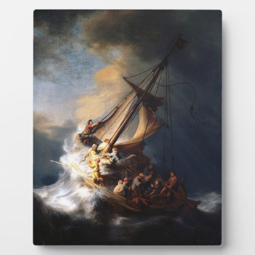Rembrandt Van Rijn Christ In The Storm Sea Galilee Plaque
