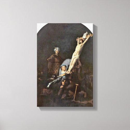 Rembrandt van Rijn _ The Raising of the Cross Canvas Print