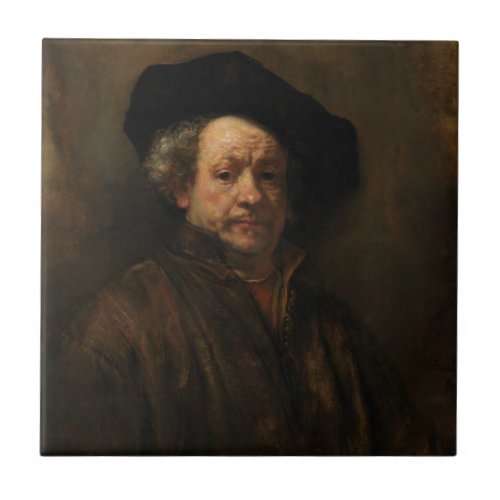 Rembrandt van Rijns Self Portrait Fine Art Ceramic Tile