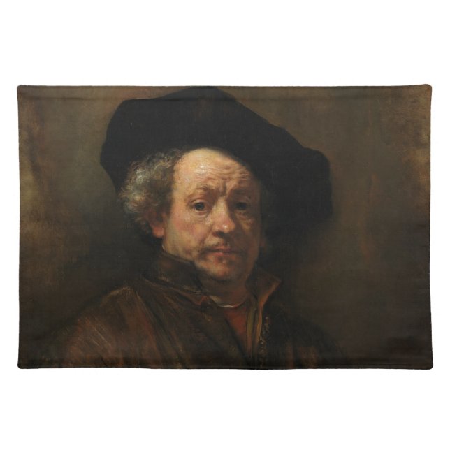 Rembrandt van Rijn's Self Portrait Fine Art Cloth Placemat (Front)