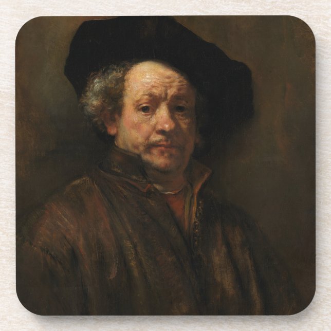Rembrandt van Rijn's Self Portrait Fine Art Coaster (Front)