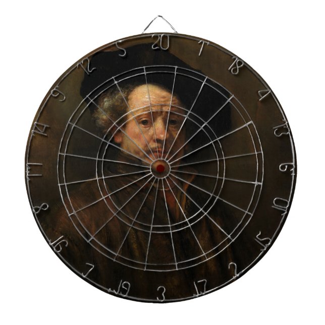 Rembrandt van Rijn's Self Portrait Fine Art Dart Board (Front)